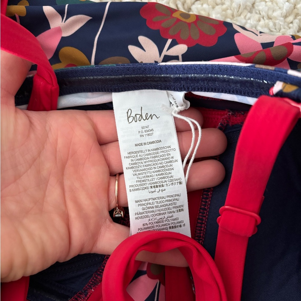 NWOT Boden Swim Tankini Floral Top Size 8 - Picture 6 of 8